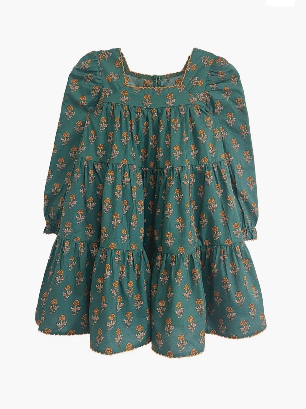 Mabel + Honey Girls Dress Autumn Ivy Green Fall Floral Dress Size 10